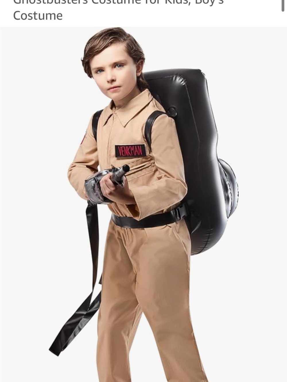 Rubie's Kids Tan Ghostbuster Costume with Black Proton Pack/ Youth Large